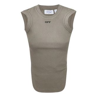 Off-white Sleeveless Tops, female, Gray, Size: 2XS Stamp Rib Kat Top