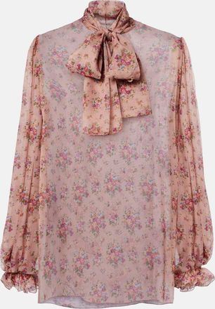 Dolce & Gabbana Blusa in seta con stampa floreale