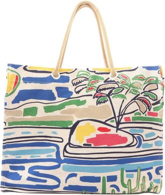 Herm&egrave;s Pre-owned Hermes Toile Farniente Beach Tote Ladies 0J8RENS84R95J1K3