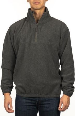 Burnside Polar Fleece Quarter Zip Sweatshirt in Heather Charcoal at Nordstrom Rack, Size X-Large