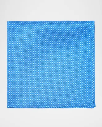 Stefano Ricci Men & apos;s Micro-Geometric Silk Pocket Square