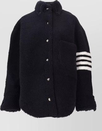 Thom Browne oversized shearling shirt jacket four bar
