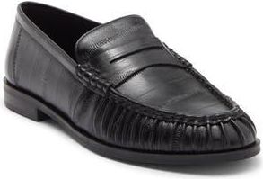 Steve Madden Hartly Leather Loafer in Black Crinkle at Nordstrom Rack, Size 8.5
