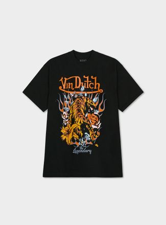 Djab Mens Tiger and flower T-shirt Wide fit