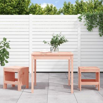 vidaXL Mesa Y Sillas De Jard&iacute;n 3 Pzas Madera Maciza Douglas Vidaxl