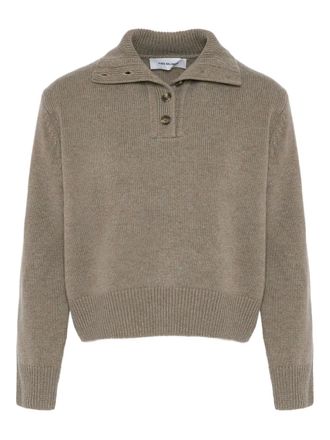 Yves Salomon high-neck buttoned sweater - women - Organic Wool/Cashmere - S - Neutrals