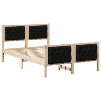 vidaXL Estructura De Cama Negro 120 X 190 Cm Madera De Pino Macizo Vidaxl