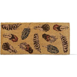 Tag Floating On The Wind Feather Print Coir Door Mat Brown in Multicolored at Nordstrom, Size Medium