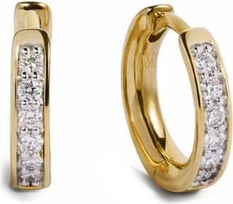 Monica Vinader Essential Lab Grown Diamond Pav&eacute; Huggie Hoop Earrings in 18K Gold Vermeil /Diamond at Nordstrom