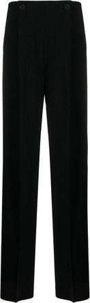 Max Mara satin-finish tailored wide-leg trousers - women - Polyester/Triacetate - 40 - Black