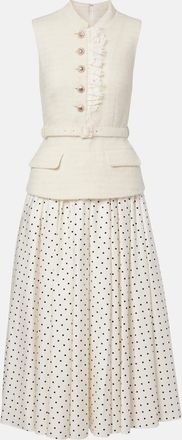 Self Portrait Polka-dot boucle midi dress