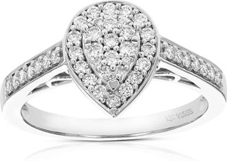 Vir Jewels 2/5 cttw Lab Grown Diamond Ring in Sterling Silver For Women