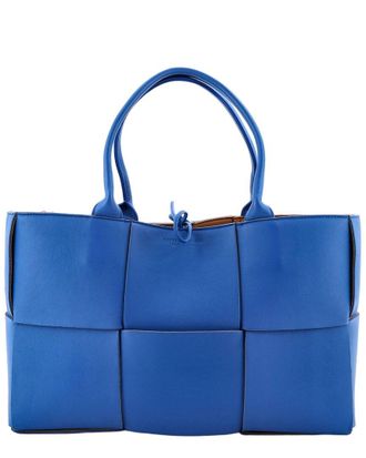 Bottega Veneta Blue Maxi Intrecciato Leather Arco Tote Medium (Authentic Pre- Loved)