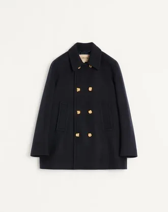 Valentino Valentino Double-Breasted Wool Felt Coat
