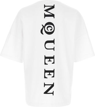 Alexander McQueen Logo-Print Cotton T-shirt - White