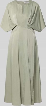 Copenhagen Muse Midikleid mit V-Ausschnitt Modell VIANNA in Grass, Gr&ouml;&szlig;e XS