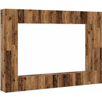 vidaXL Vidaxl - Set Mobile tv 8 pz Montato a Parete Legno Antico in Truciolato