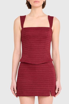 Amanda Uprichard Ceronne Corset Tank Top In Russet