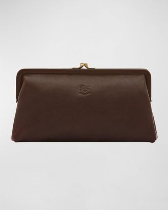 IL BISONTE Manuela Vegetable-Tanned Leather Clutch Bag