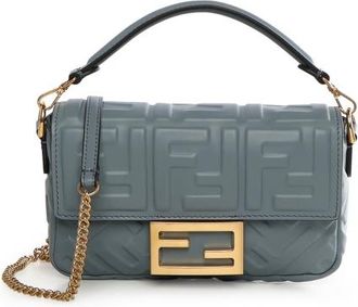Fendi Mini Baguette Leather Bag