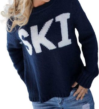 Wooden Ships Ski Pullover Chunky Sweater In Black/pure Snow