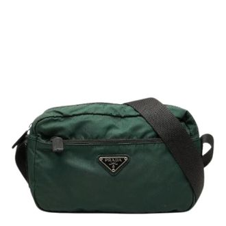 Prada Pre-owned Nylon Shoulder Bag - Dames - Pre-owned - Groen - Maat: ONE Size Nylon
