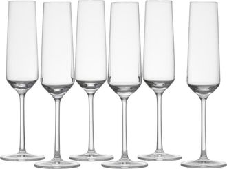 Zwiesel Glas Schott Zwiesel Pure Set of 6 Champagne Flutes in Clear at Nordstrom