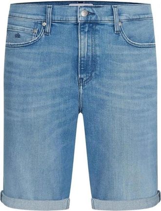 Calvin Klein Slim Fit Lichtgewassen Polyester Bermuda - Heren - Denim shorts - Blauw - W40 - Polyester - Korte Broeken