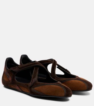 The Attico Floor 01 suede ballet flats