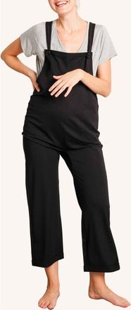 Nom Maternity Imogen Knit Maternity Overalls in Black at Nordstrom, Size X-Small