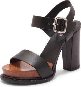 Tod's Zwarte rubberen sandaal met brede pasvorm - Dames - Sandalen met hakken - Zwart - 35 EU - Schoenen