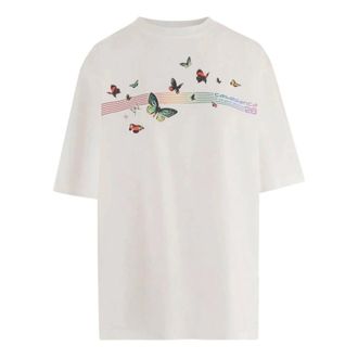 Casablanca T-Shirts, male, White, Size: XL Logo Print Short-Sleeve Crew Neck