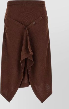 Christophe Lemaire wool asymmetric draped midi skirt