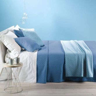 Caleffi Caleffi - Rodeo Copriletto Estivo, Cotone Panama, Blu, Singolo, 81284