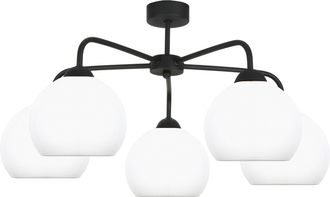 OEM L&aacute;mpara De Techo Negra Con Pantalla Blanca Chorus Bianco 13-770
