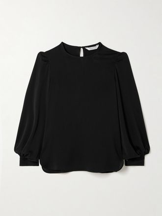 Max Mara Blusa In Seta Robinia - Nero