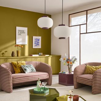 La Redoute Interieurs Hanglamp van gegroefd opaline glas en ijzermetaal, diameter 33 cm, TILAN