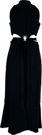 Proenza Schouler Cutout Midi Dress in Black Viscose