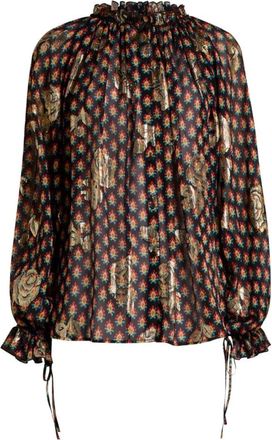 Etro Blouse met ruches en kant - Dames - Blouses - Veelkleurig - M - Overhemden