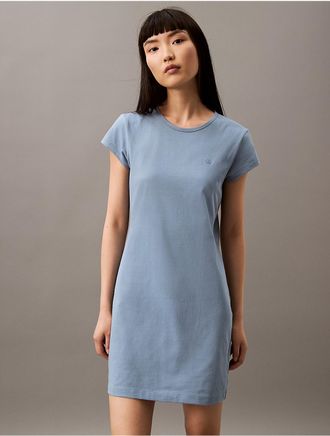 Calvin Klein Jeans Calvin Klein Womens Archive Logo Baby T-Shirt Dress - Blue - XS