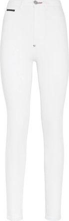 Philipp Plein Super High Waist Jegging - Dames - Skinny Jeans - Wit - W27 - Katoen - Jeans