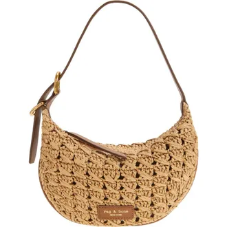 Rag & Bone Small Mercer Woven Straw Hobo Bag in Cog at Nordstrom Rack