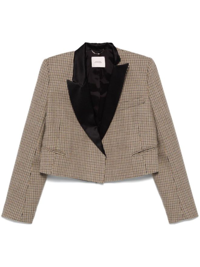 Graphic Elegance blazer - women - Virgin Wool/Polyester - 4 - Brown