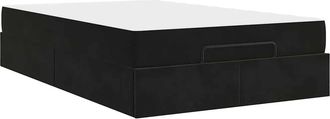 vidaXL Vidaxl Struttura Del Letto Con Materasso Nero 120 X 200 Cm Velluto