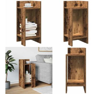 vidaXL Tavolino Laterale con Ripiano Legno Antico 25,5x27x60 cm - Tavolino da caff&egrave; - Tavolino in truciolato