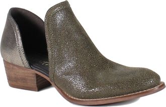 Diba Womens Shy Town Side Cut-Out Ankle Boots In Military/gold