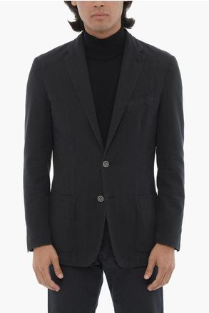 Corneliani ID Cotton and Silk IDENTITY Blazer wITH notch lapel and Patc size 50