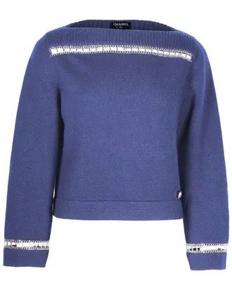Chanel Chain Trim Boat Neck Sweater (Authentic Pre-Loved)