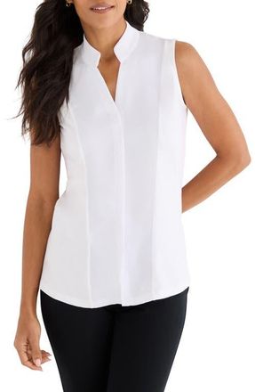 Nic+Zoe Mixed Media Sleeveless Top in Paper White at Nordstrom, Size Xx-Large