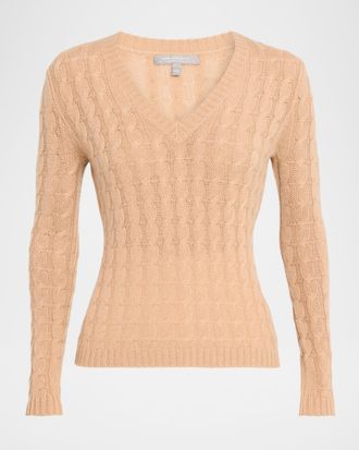 Neiman Marcus Cashmere Cable-Knit Sweater